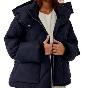 Free People Emmy Swing Oversized Puffer - Black L